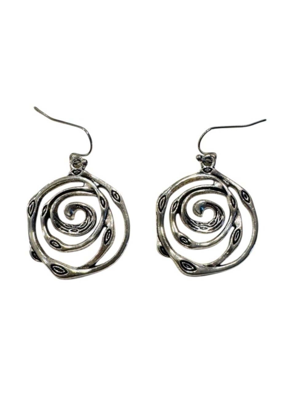 NWOT Silver Accent Swirl Hanging Dangling Pierced Earrings